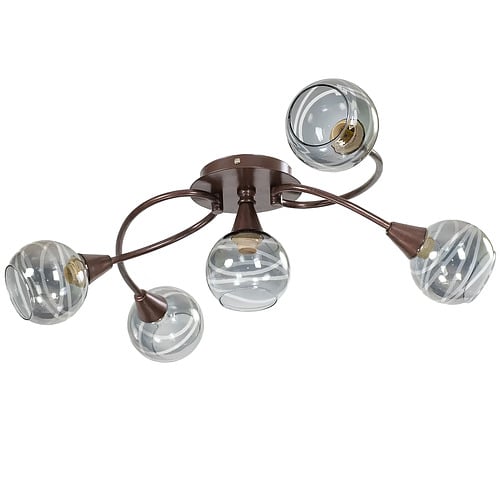 Люстра Svet на пять стеклянных плафонов под лампы Е14 Серый (C42-5 CRG)