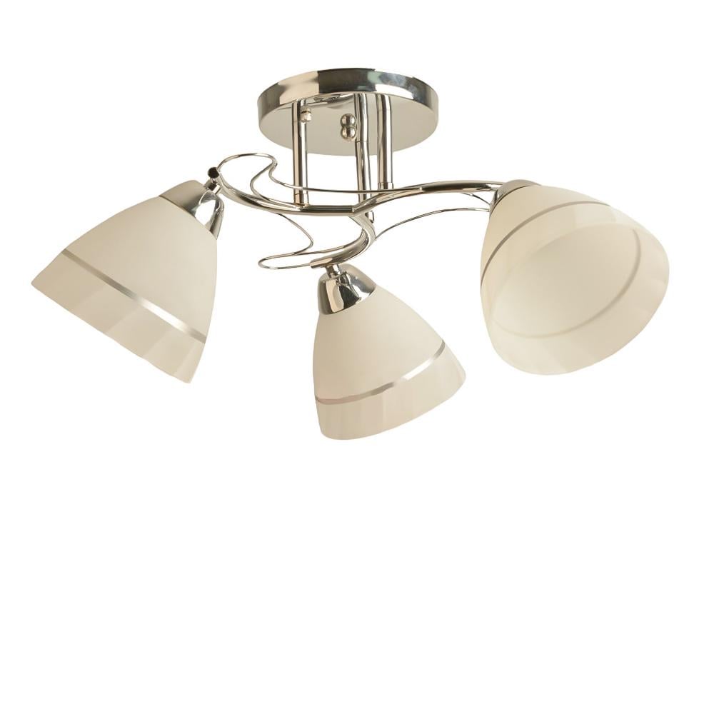 Люстра стельова Light House SH-19280/3 CR E27х3 500х500х240 мм Хром/Білий