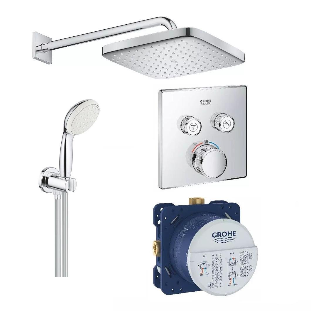 Душевая система скрытого типа Grohe Grohtherm SmartControl UA26415SC1 с верхним душем Хром (124176)