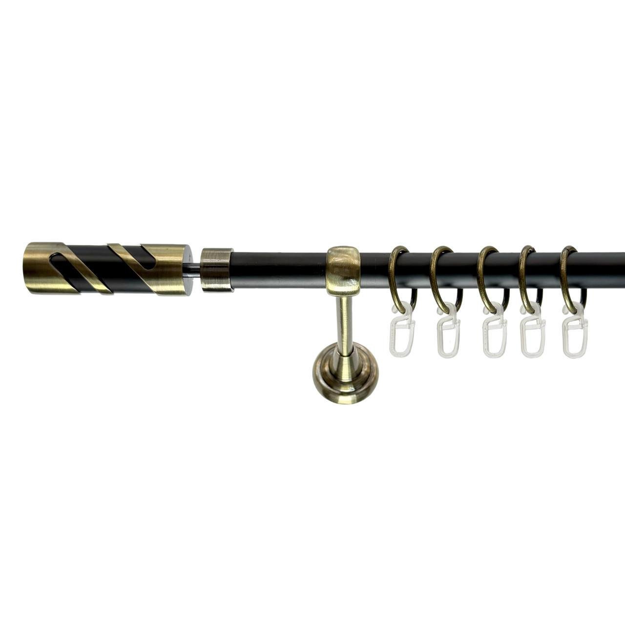 Карниз металлический Orvit Сиена антик открытый однорядный 19 мм 240 см Черный (009-1252)