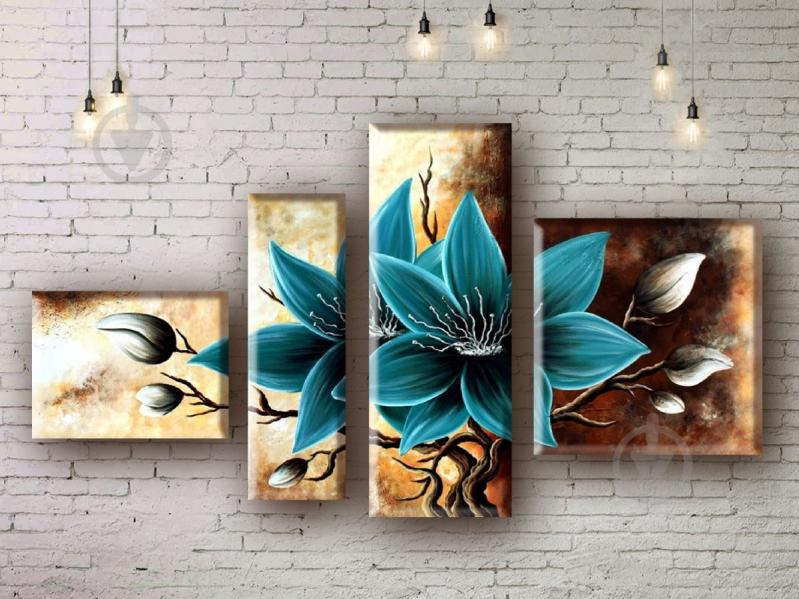 Модульная картина акрилом цветы ArtStar MHM17_4_049 размер 80 х 140 см