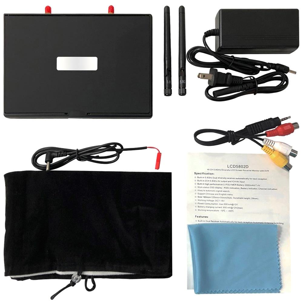 Монитор 7" для FPV 9IMOD LCD5802D 800*480 встроенный Diversity VRX 5,8G 40CH с автопоиском (00-00024696)