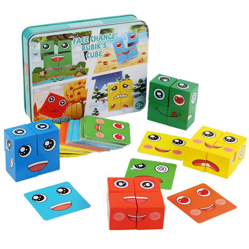 Игра развивающая детская Face chanch Rubik`s cub Эмоджи Кубики деревянная в металлическом контейнере (2333796497) Игра развивающая детская Face chanch Rubik`s cub Эмоджи Кубики деревянная в металлическом контейнере (2333796497)