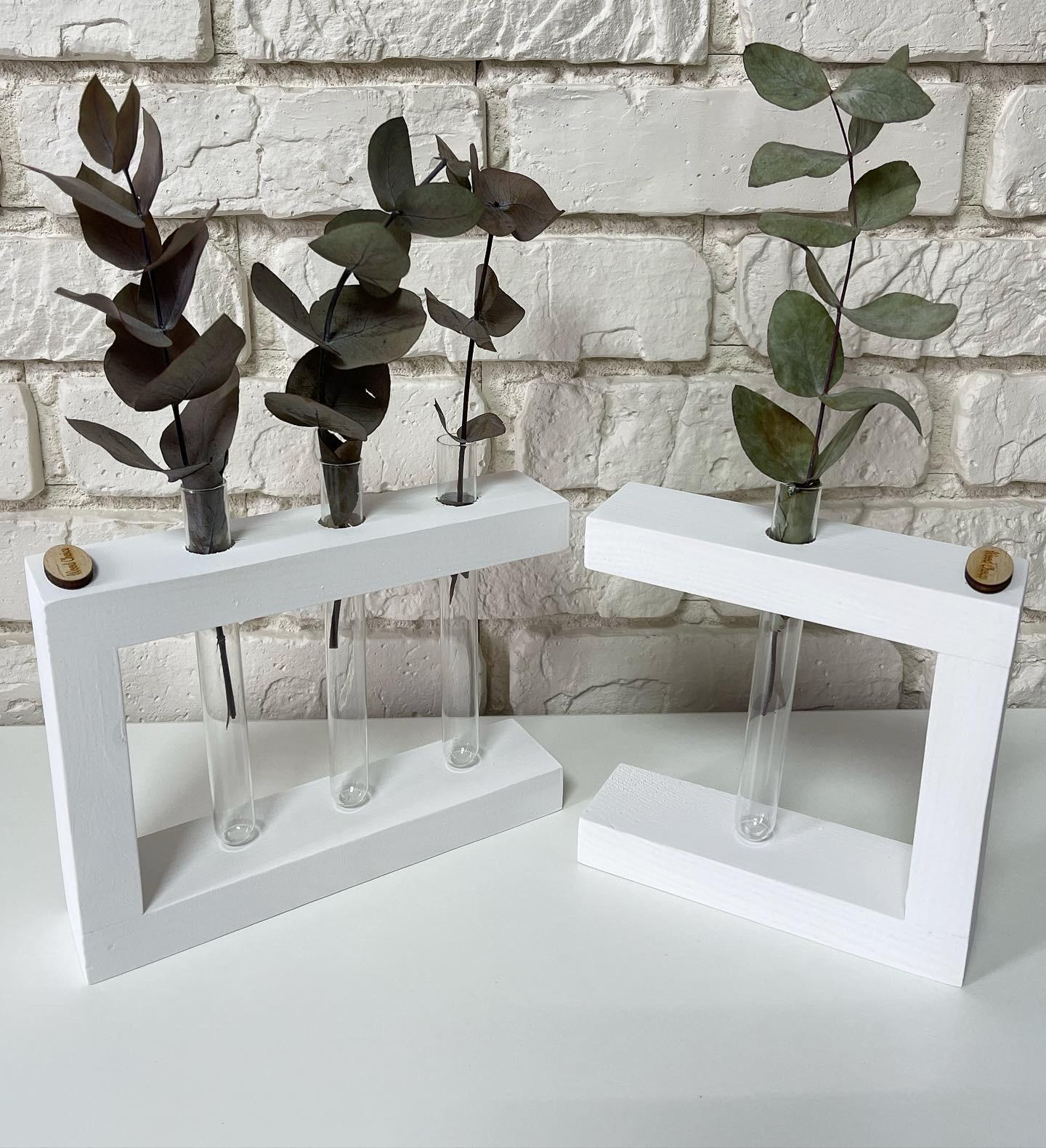 Ваза с пробирками для цветов мини 20х15 3 шт. Белый - фото 2 Ваза с пробирками для цветов мини 20х15 3 шт. Белый - фото 2