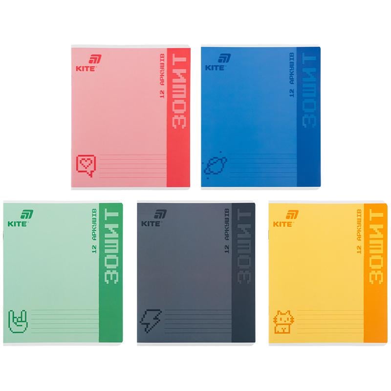 Набір шкільних зошитів KITE One Color клітинка 12 арк. 25 шт. (K26-232 У)