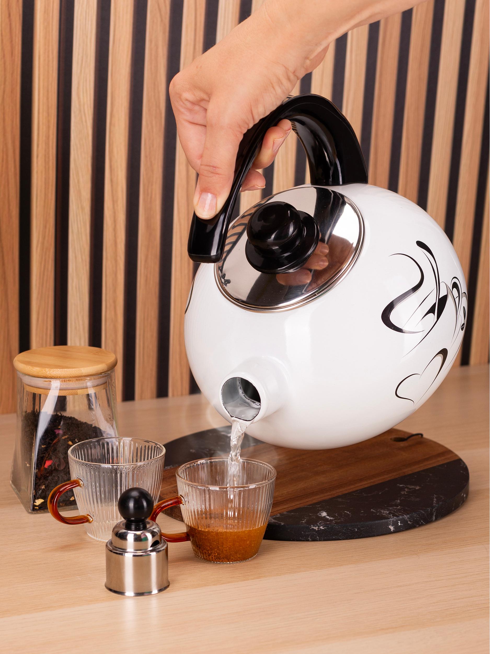 Чайник со свистком Kamille KM-1036 с рисунком из эмалированной стали 2,5 л Белый (150-84-1036) - фото 7 Чайник со свистком Kamille KM-1036 с рисунком из эмалированной стали 2,5 л Белый (150-84-1036) - фото 7