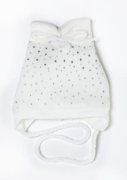 Шапка детская для девочек Блеск D774 хлопок 40-44 см Белый