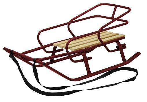 Санки зі спинкою та мотузкою Snower Буран 4.9 кг Бордовий (CNT00011500)