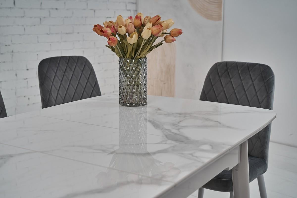 Стіл обідній розсувний Ветро 1100-1400x750x760 мм Каса вайт/Сірий (TМ-84) - фото 11 Стіл обідній розсувний Ветро 1100-1400x750x760 мм Каса вайт/Сірий (TМ-84) - фото 11