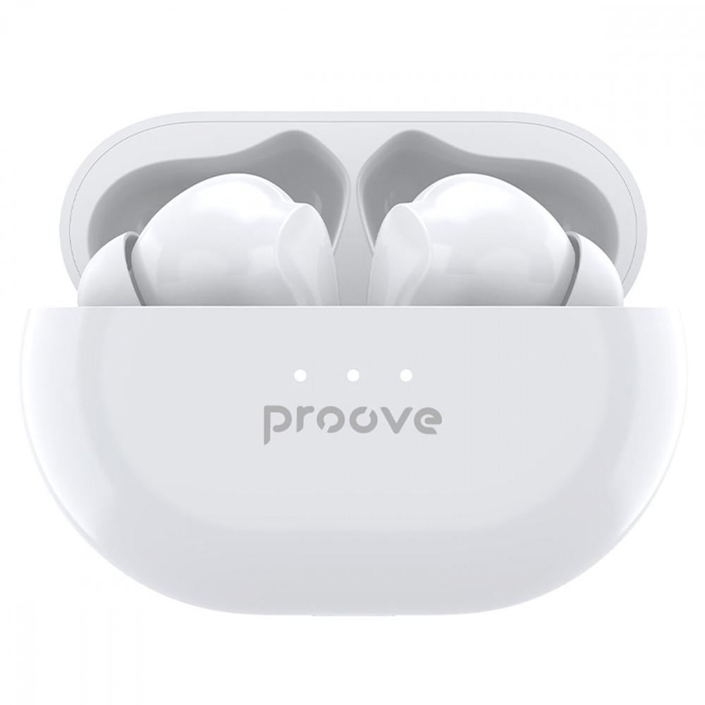 Навушники бездротові Proove Woop TWS with ANC Pearl white - фото 1 Навушники бездротові Proove Woop TWS with ANC Pearl white - фото 1