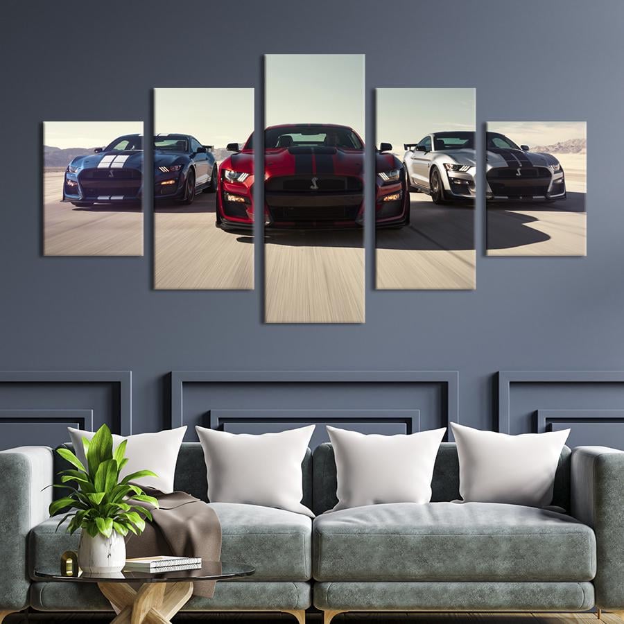 Картина на холсте Роскошные автомобили Ford Mustang Shelby GT500 162x80 см (1262-52)