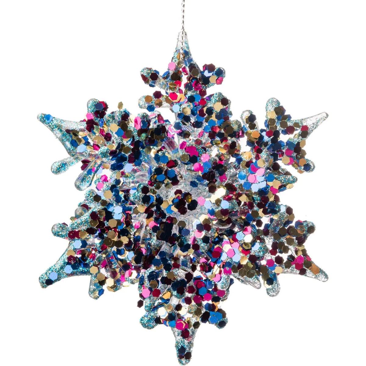 Снежинка для елки 11 см Серый (TY-5-R-190)