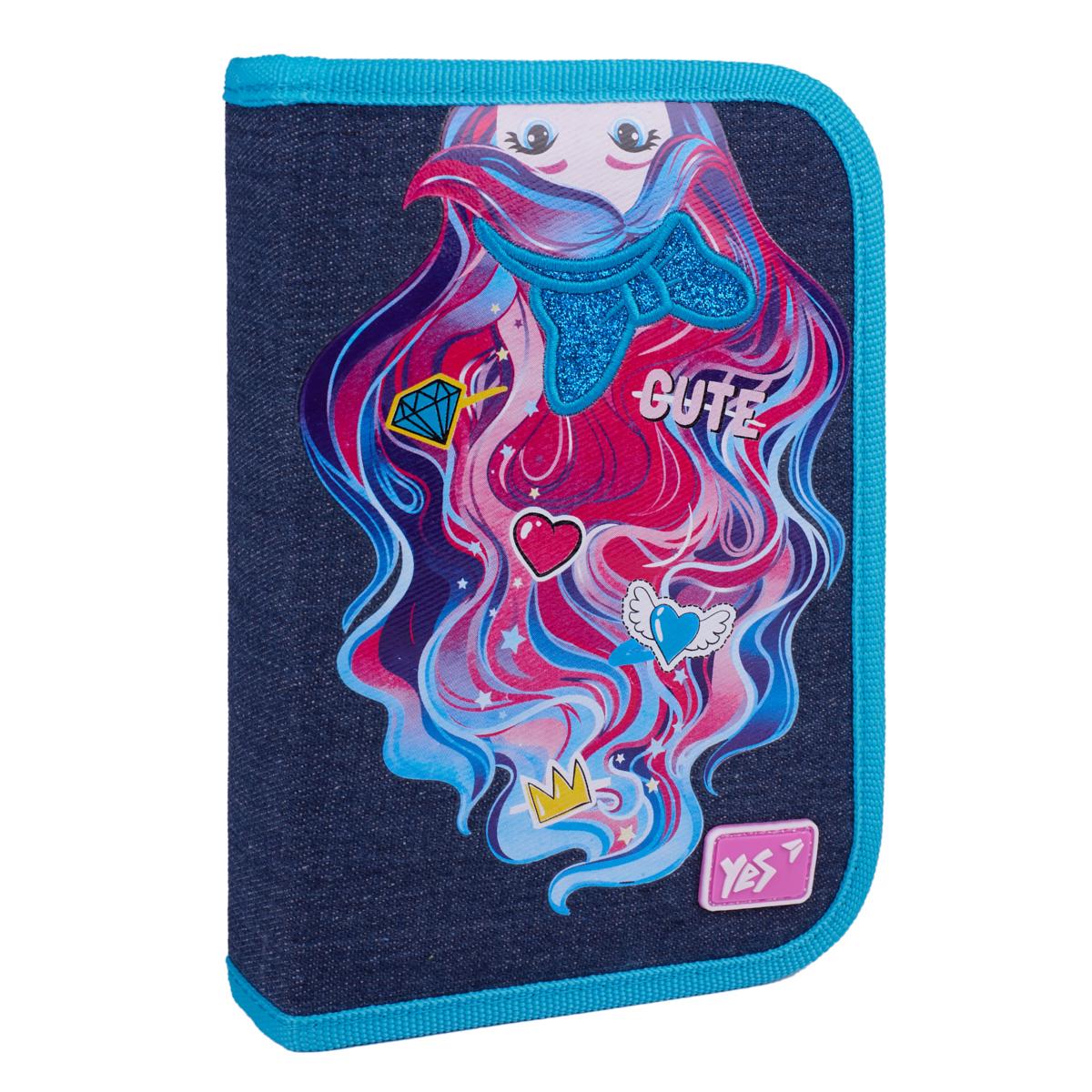 Пенал твердый одинарный с двумя клапанами YES Caramel Girl HP-04