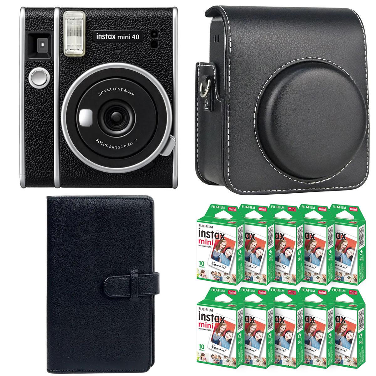 Подарунковий набір фотоапарат Fujifilm Instax Mini 40 фотопапір 100 шт./чохол/фотоальбом на 108 фото Чорний (2516978277)