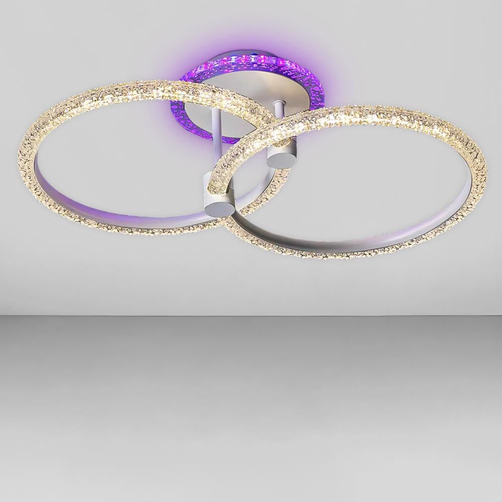 Люстра потолочная светодиодная SC-19382/2C WH PK/BU/PL 60W/8W 480х280х160 мм Белый