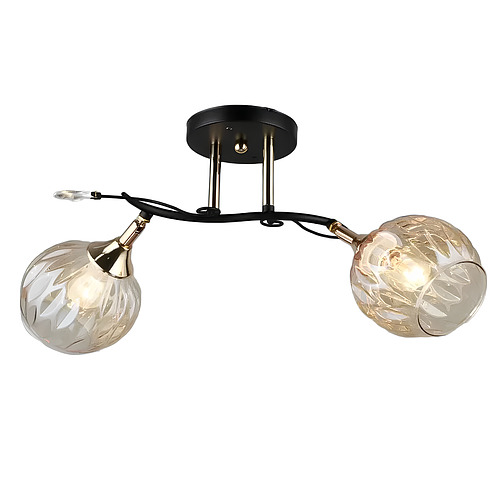 Люстра Svet на два плафона с поворотным механизмом под лампы Е27 Золотой (SR-N5008/2 BK+FGD)