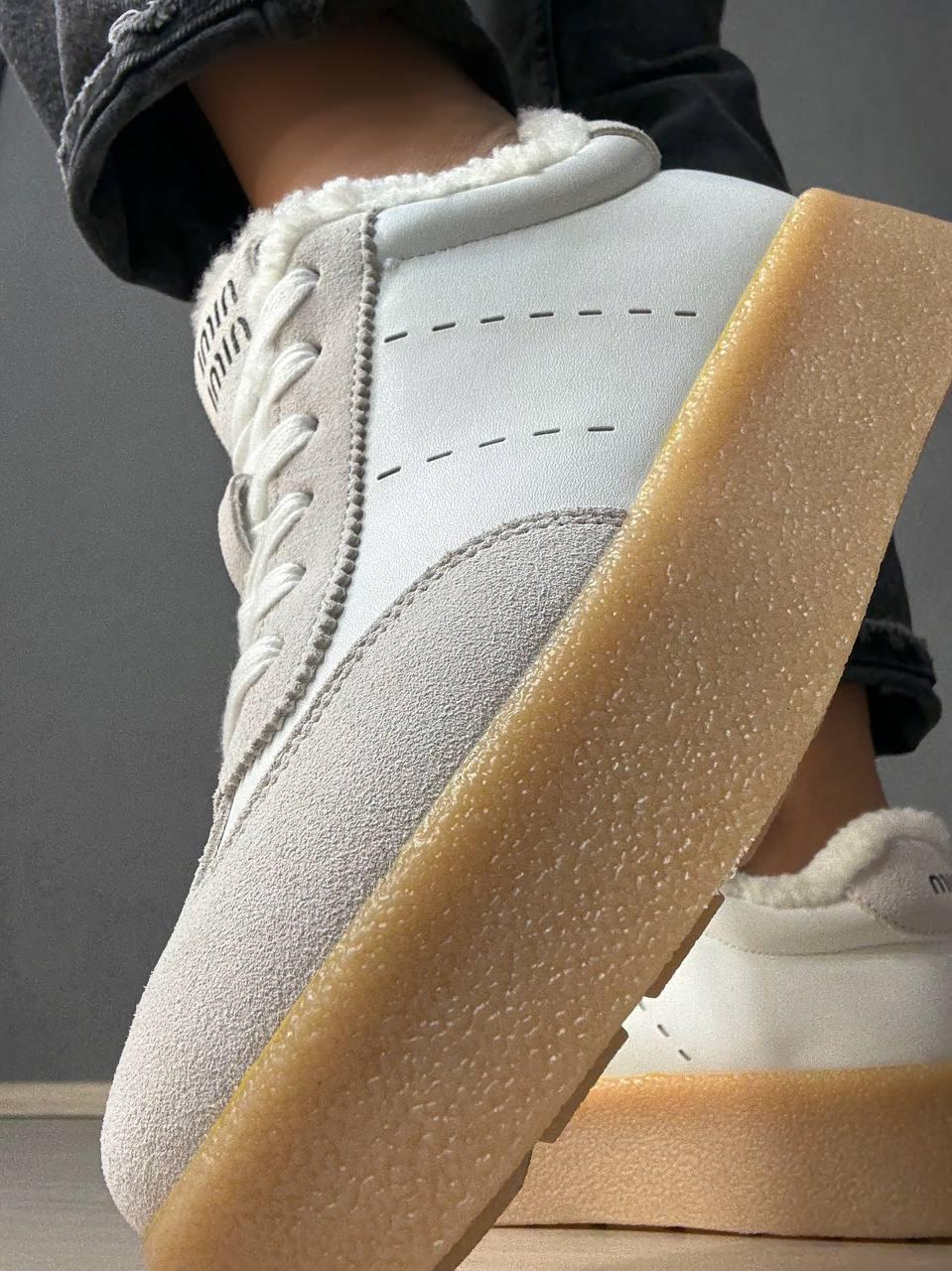 Кеды женские Hengji 632-23 утепленные кожаные с замшей на меху р. 41 Белый (5385) - фото 3 Кеды женские Hengji 632-23 утепленные кожаные с замшей на меху р. 41 Белый (5385) - фото 3