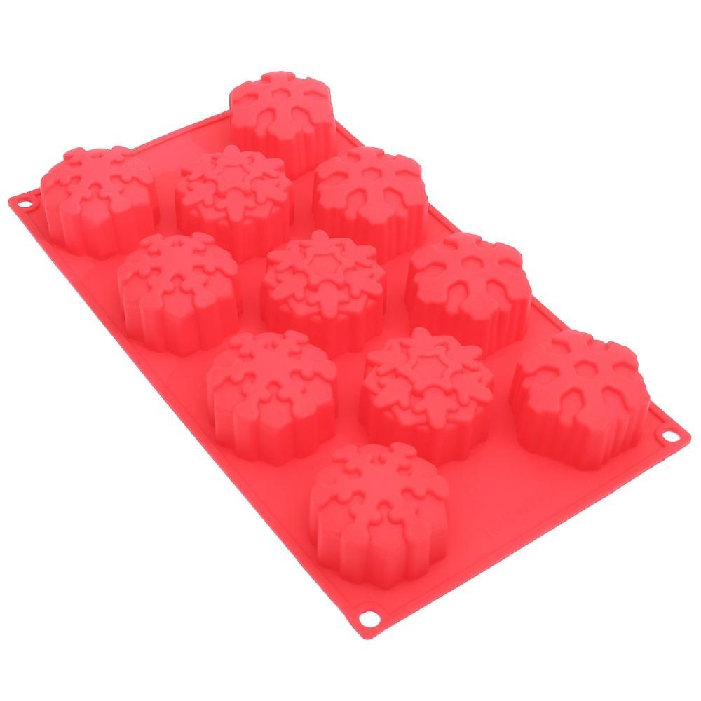 Форма силиконовая для кексов новогодняя 11 шт. 30х17х3 см (MH-5251)