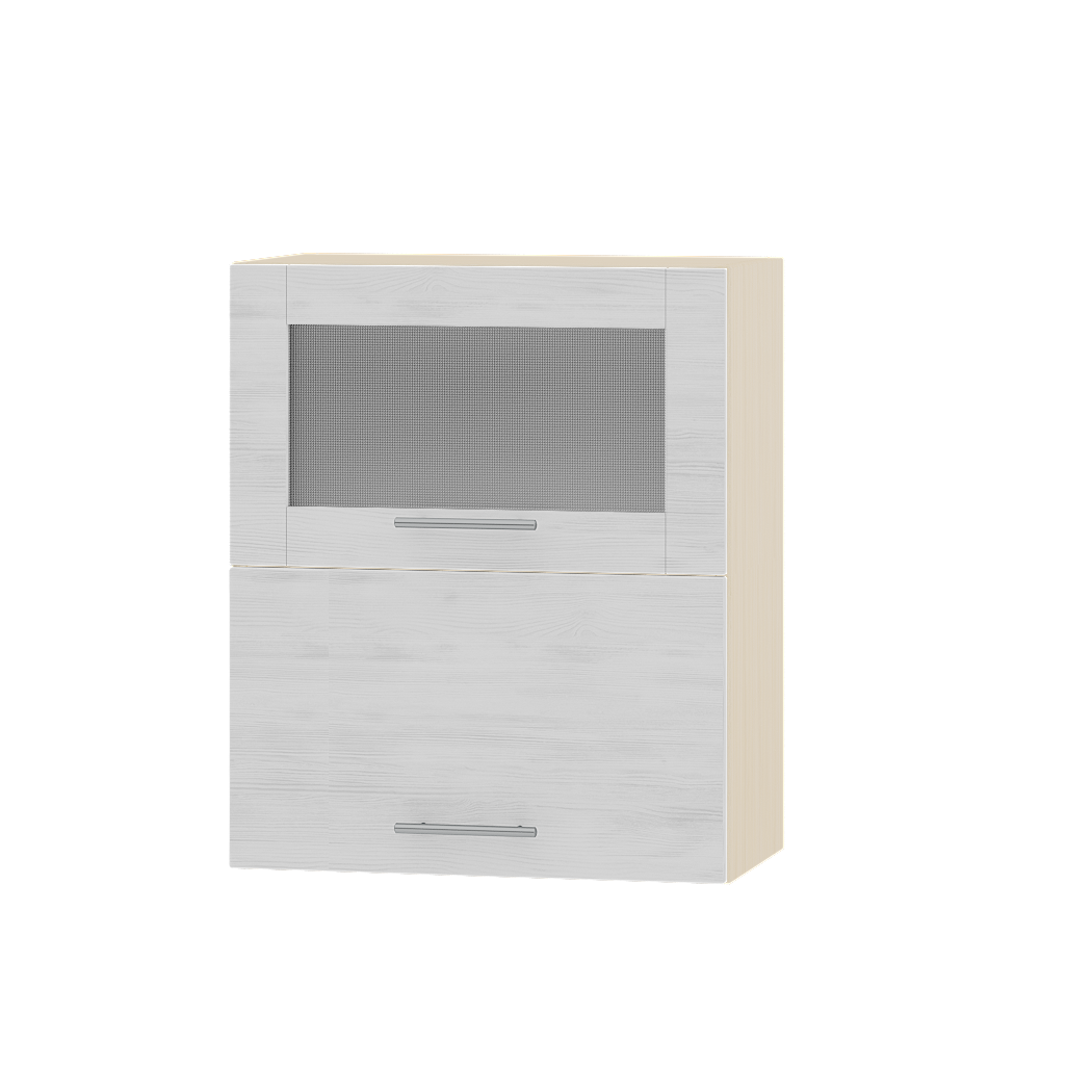 Шафа верхня Еверест Оптіма модуль Верх вітрина ВВГ14-600 60х30х72 см Північне дерево світле/Дуб молочний (03668)