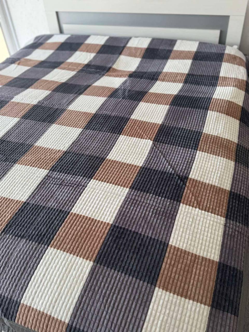 Покривало велюрове 200х230 см Сіро-бежевий (Д-al-klit-005) - фото 1 Покривало велюрове 200х230 см Сіро-бежевий (Д-al-klit-005) - фото 1