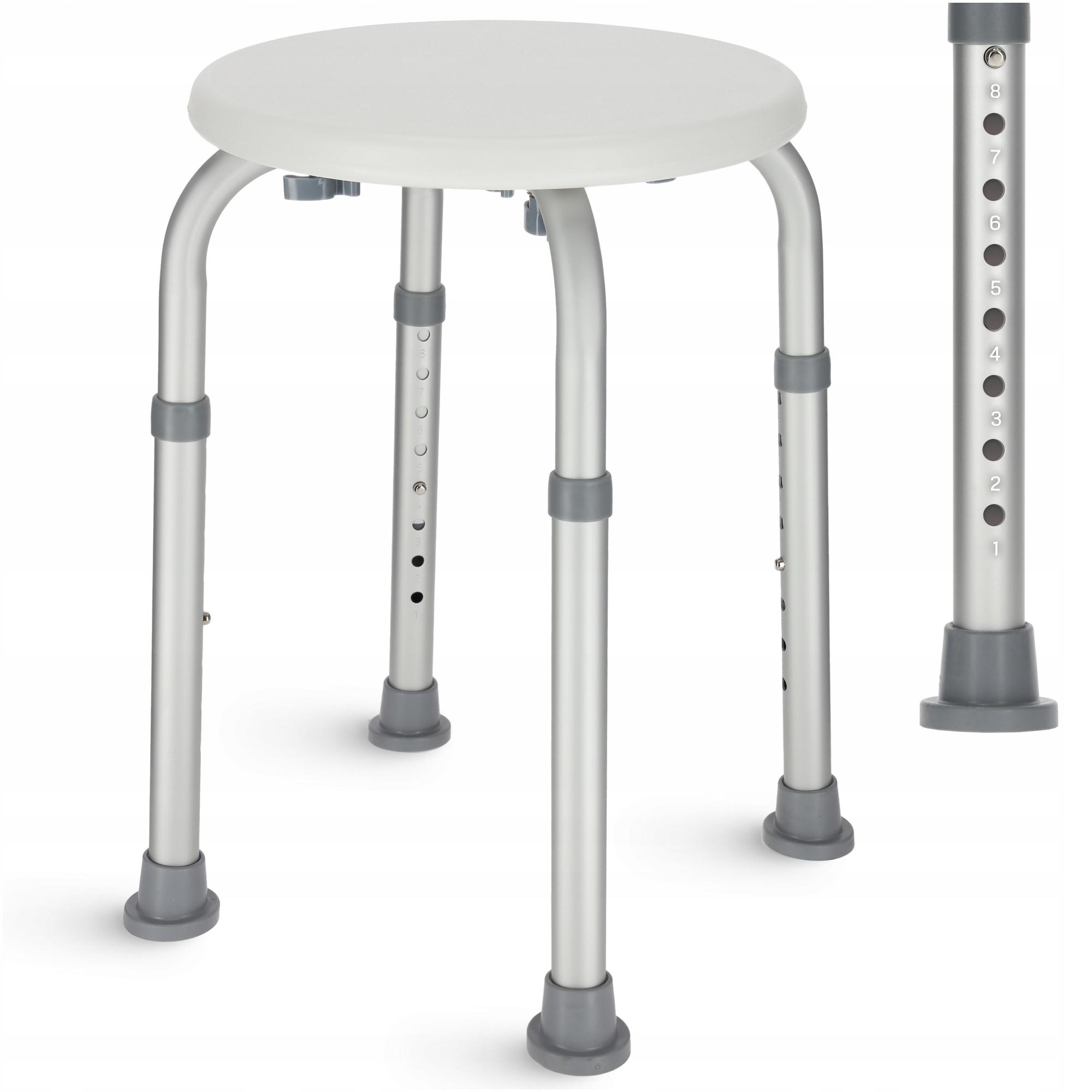 Стілець-табурет 4fizjo для ванної та душу регульований White/Grey (P-5905973403382) - фото 4