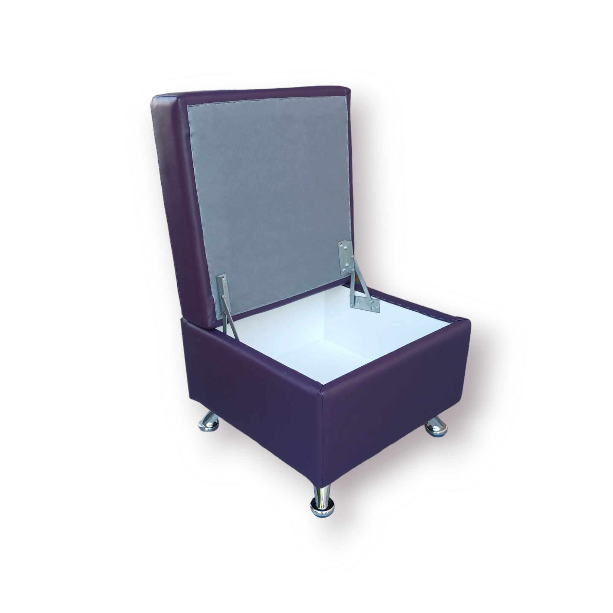 Пуф квадратний з нішею Павучок екошкіра Роккі 45х45 висота 40 см Бузковий - фото 2