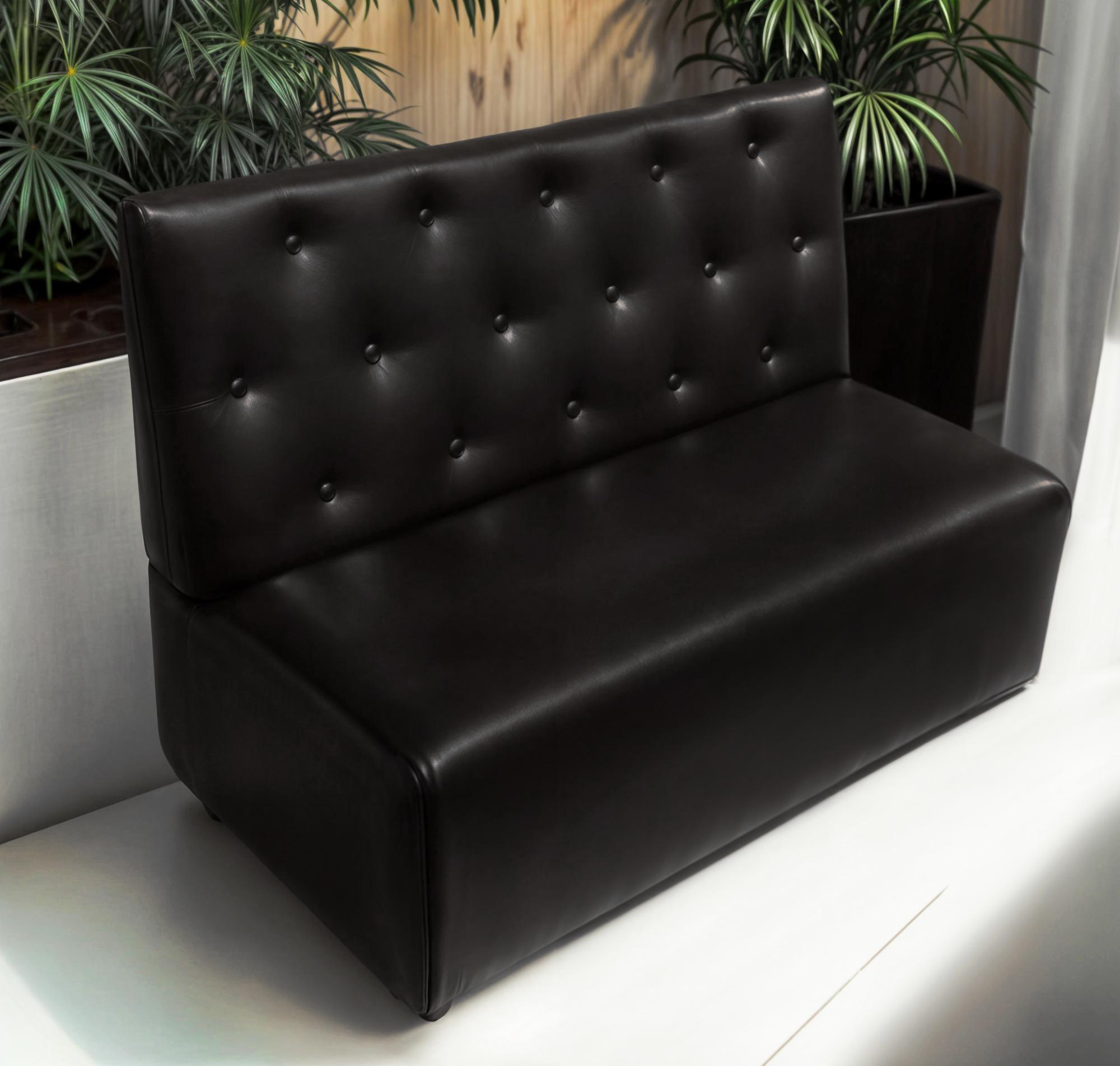 Диван для кафе Tobi Sho Бостон з високою спинкою та гудзиками 1000x630x850 мм шкірозамінник Чорний (2230)