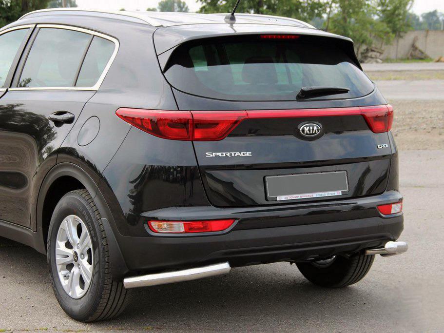 Задняя защита уголки AK003 CAN для Kia Sportage 2015-2021 гг. нержавеющая сталь Хром