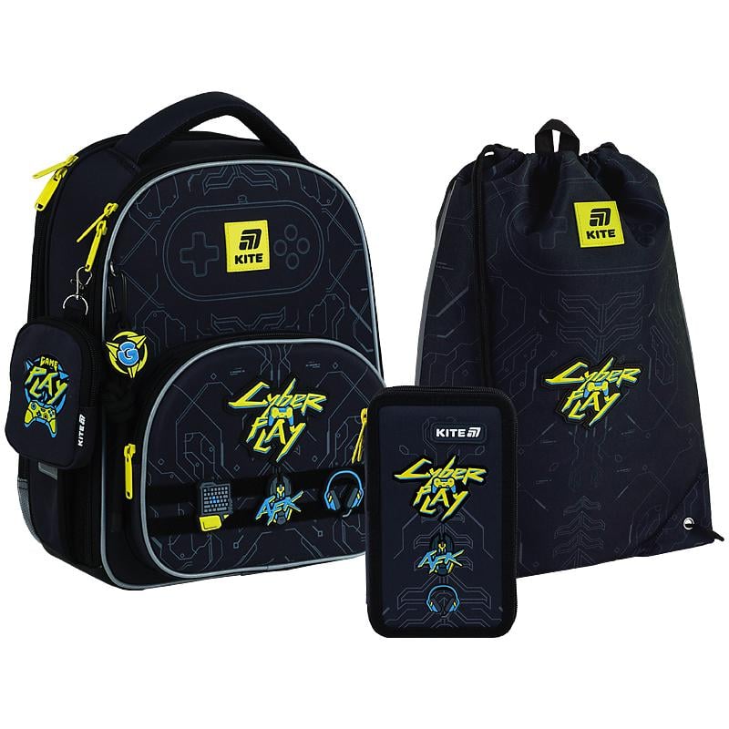 Школьный рюкзак KITE SET K25-556M-2 Cyber с пеналом и сумкой для обуви (995185)