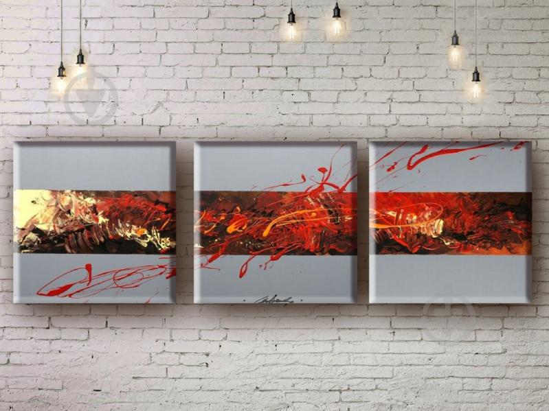 Модульная картина акрилом абстракция ArtStar MHM17_3_001 размер 45 х 135 см