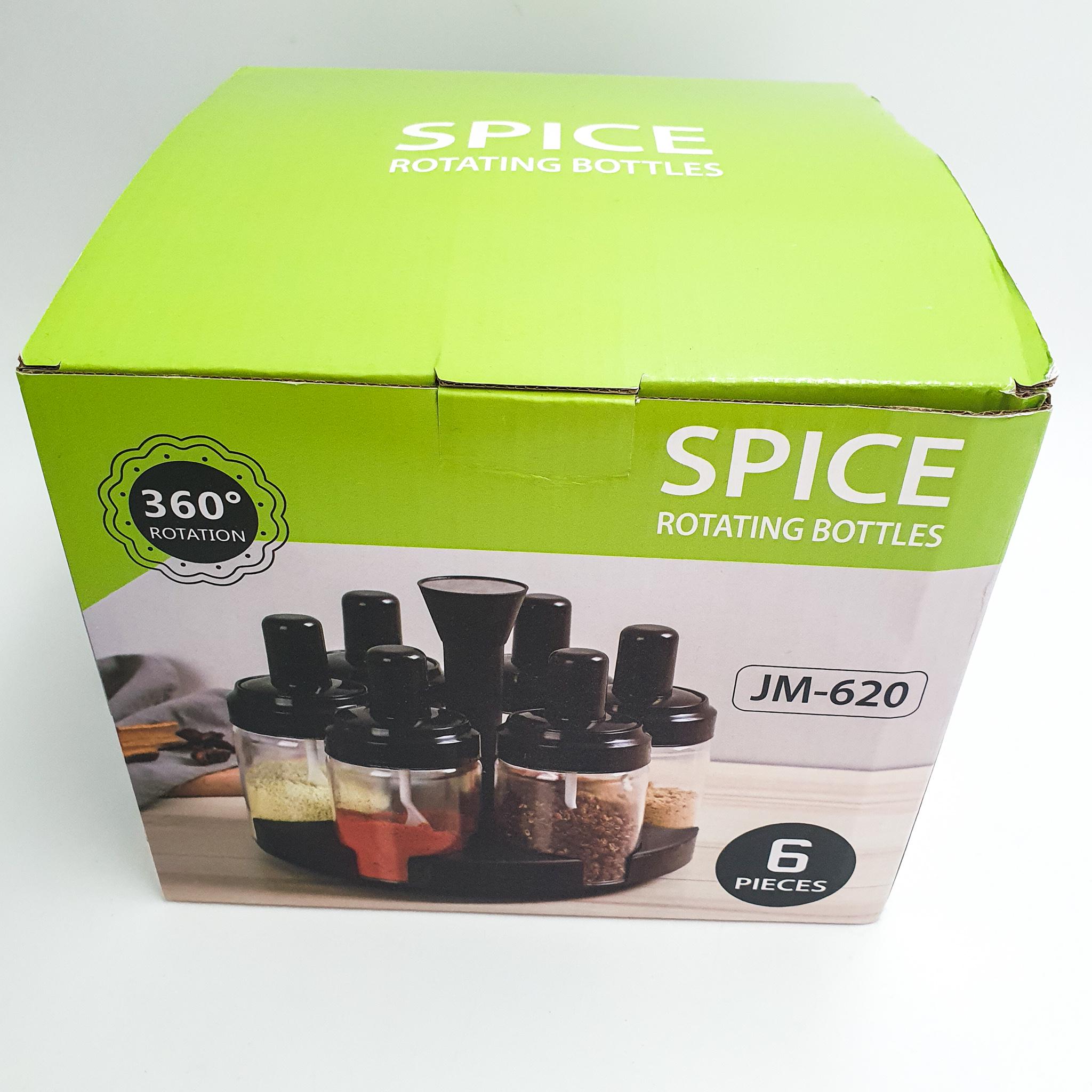 Набір ємностей для спецій Spice rotating bottles  6 шт. JM-620 Чорний - фото 4