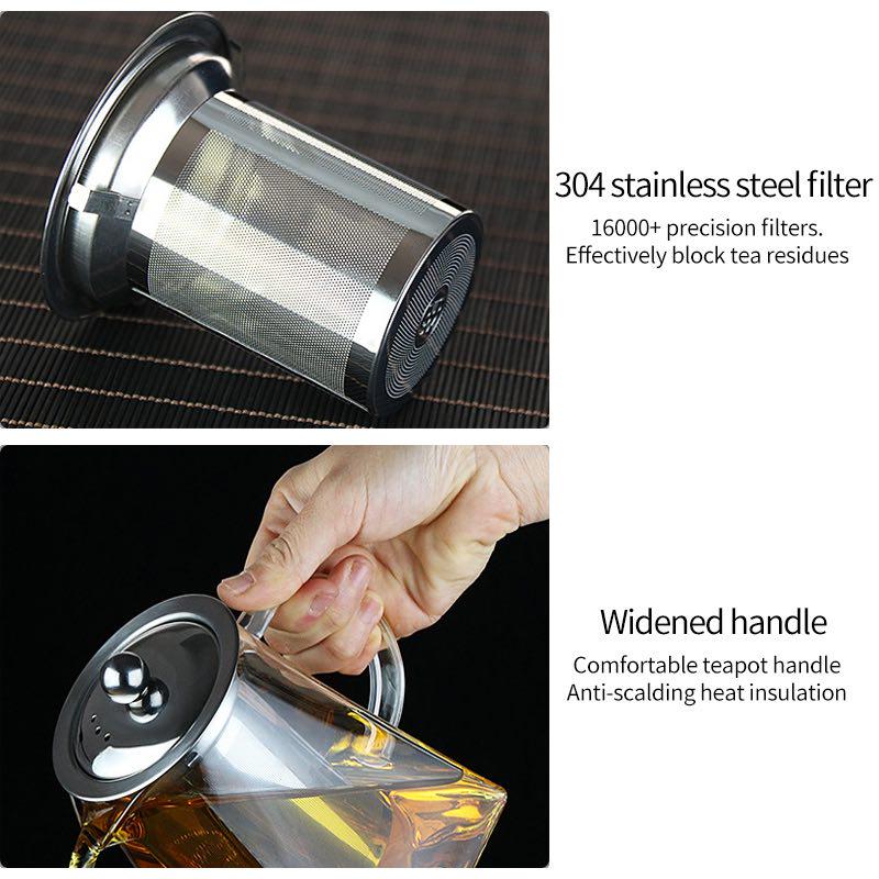 Заварювальний чайник скляний з жароміцного скла з ситом 550 мл (444-tp) - фото 5 Заварювальний чайник скляний з жароміцного скла з ситом 550 мл (444-tp) - фото 5