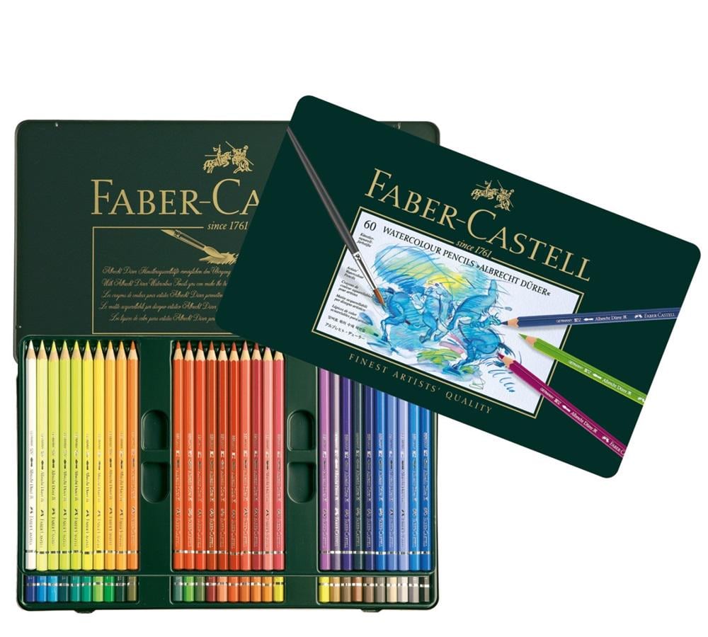 Набор акварельных карандашей Faber-Castell Albrecht Durer металлический пенал 60 цветов (117560)