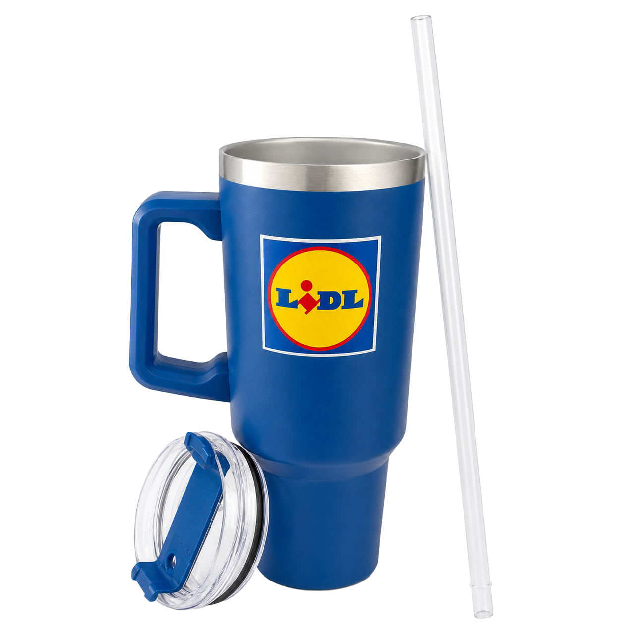 Изотермическая кружка Lidl HG12790A с ручкой и трубочкой 1,2 л Blue (3_08540)
