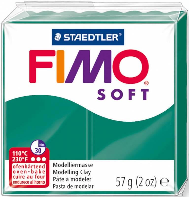 Глина полимерная Fimo Soft 57 г Изумрудный зеленый (8020-56)