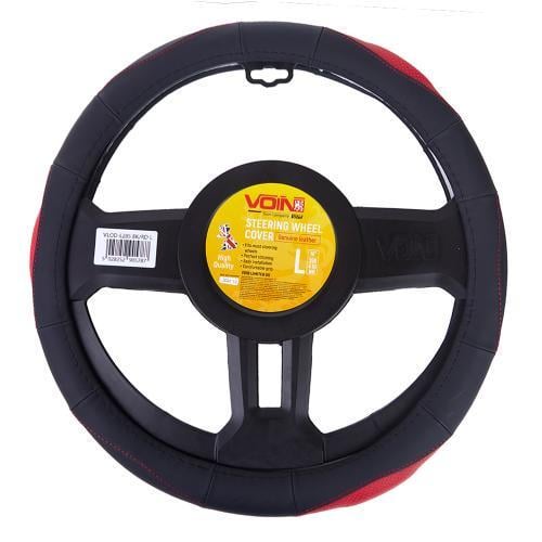 Чехол для руля VLOD-L285 BK RD L БО перфорированная кожа Черно-красный (2335028147)