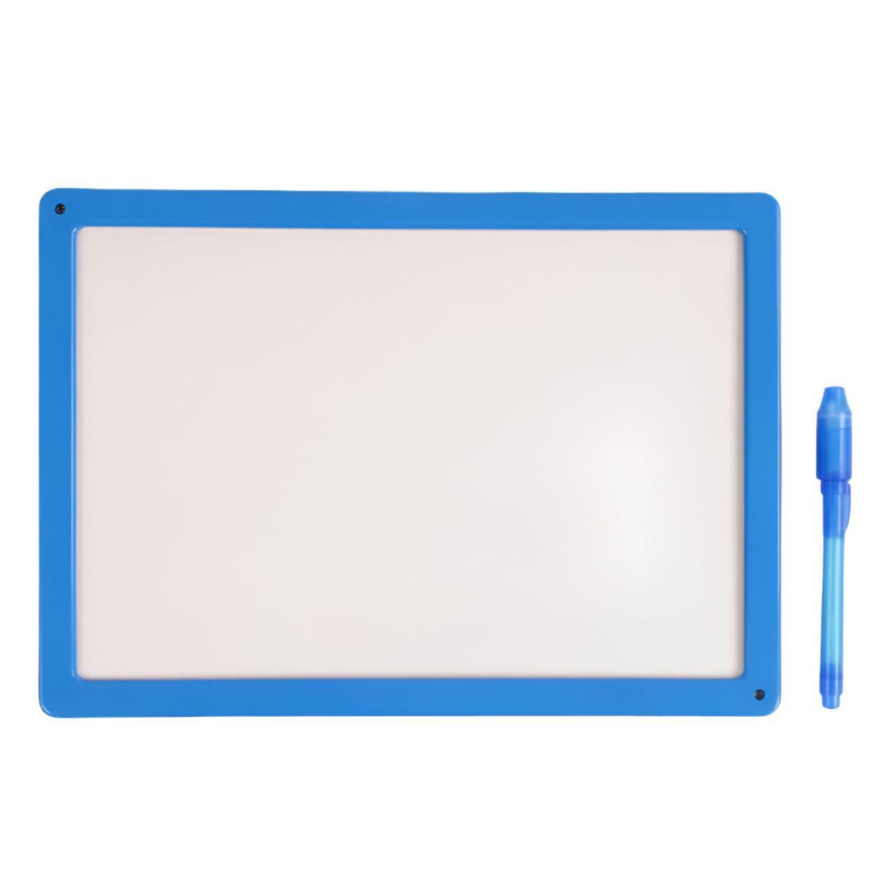 Дошка для малювання двостороння WQ 700-1 Малюй світлом з маркерами пиши-стирай Блакитний (31237610)