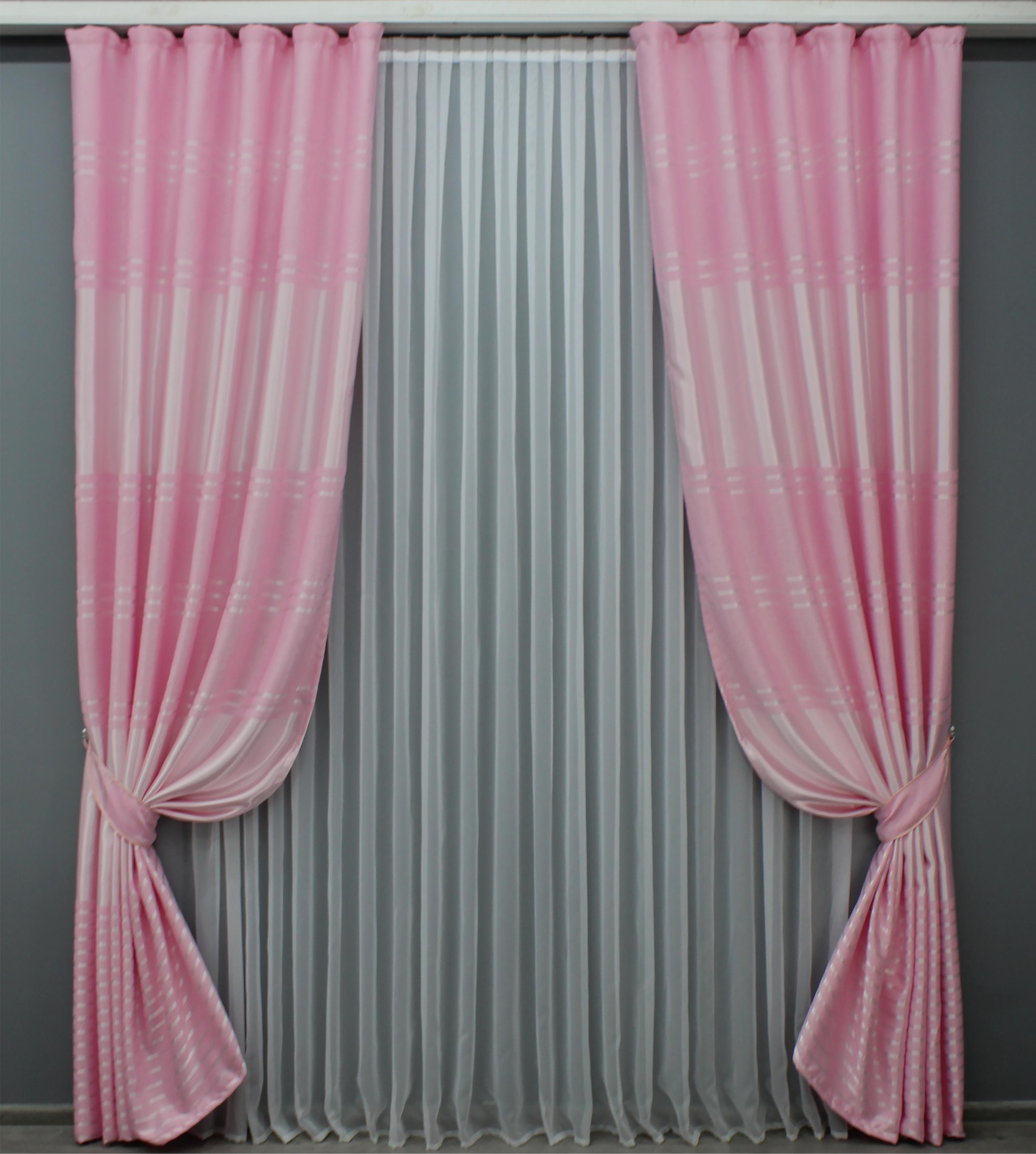 Комплект штор VR-Textil Софт №1414ш 100х270 см 2 шт. Розовый (31-663)