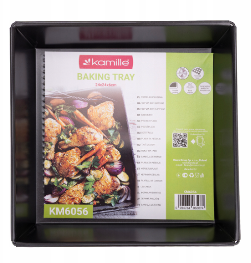Форма Kamille квадратная для лазаньи пирогов из углеродистой стали 24х24х6 см