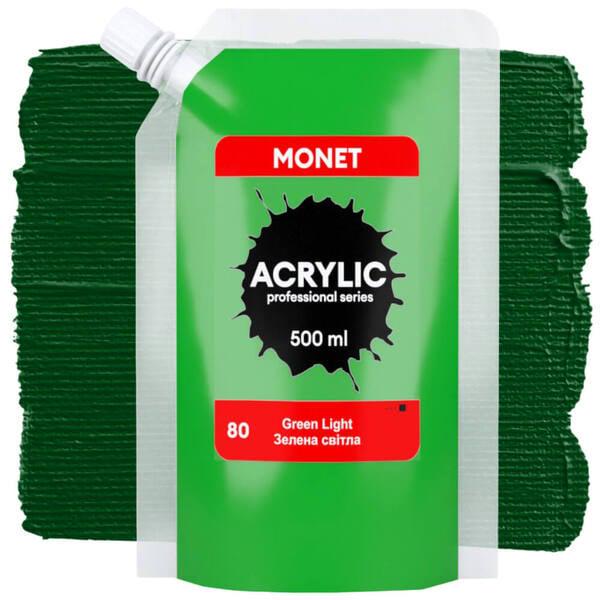 Акриловая краска Monet 80 500 мл Светло-зеленый (500080) - фото 1