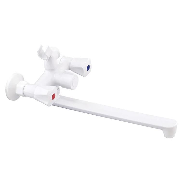 Смеситель для ванны PLAMIX Omega-140 Euro PM0648 двухвентильный Белый (224746)