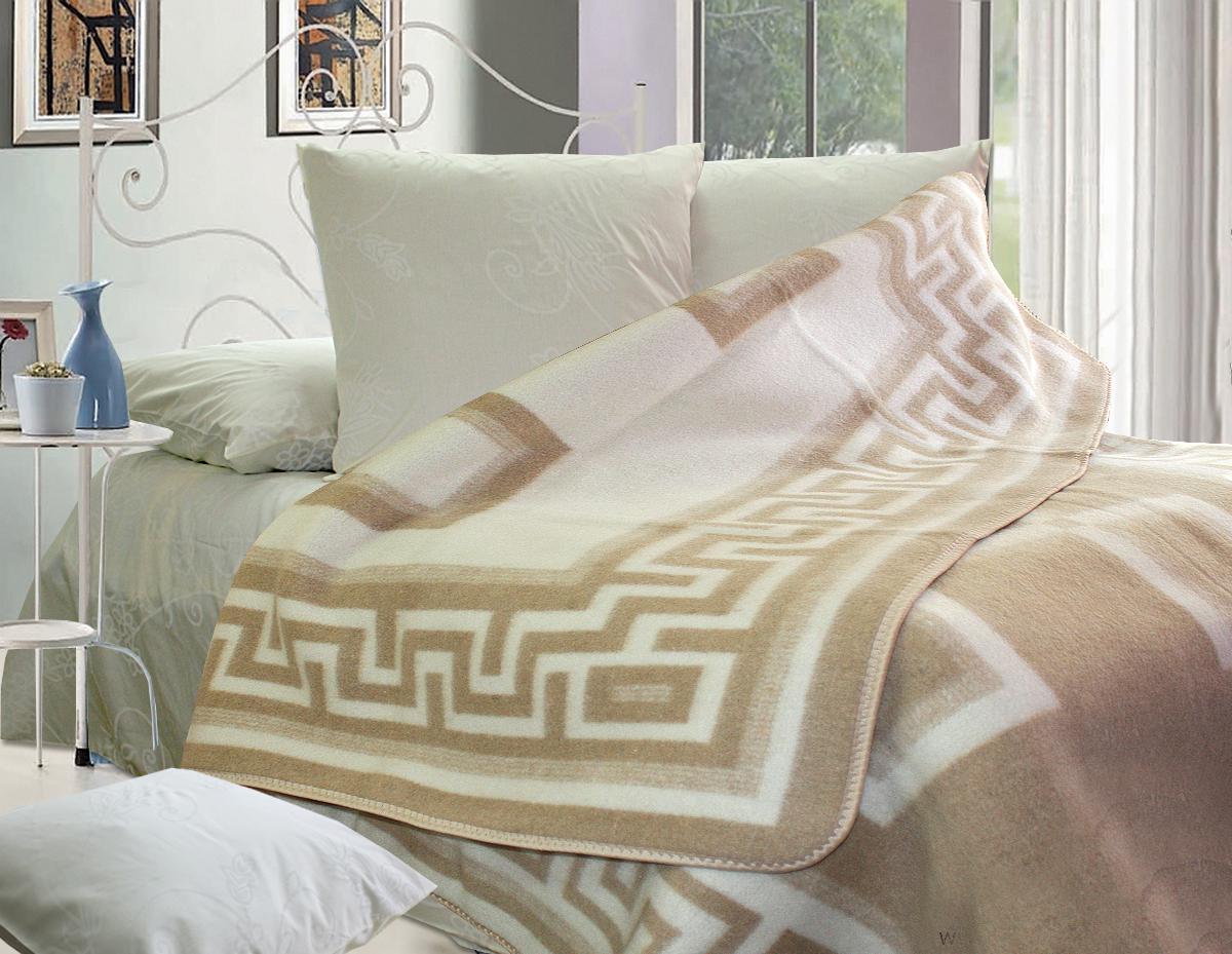 Одеяло шерстяное 0001 200х220 см Бежевый/Белый (126971)