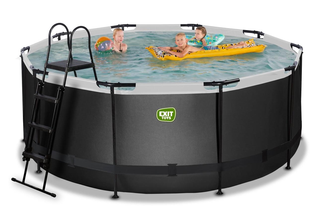 Бассейн каркасный с накрытием и нагревом воды Exit Toys 360х122 см Черная кожа (2399394072) - фото 4 Бассейн каркасный с накрытием и нагревом воды Exit Toys 360х122 см Черная кожа (2399394072) - фото 4