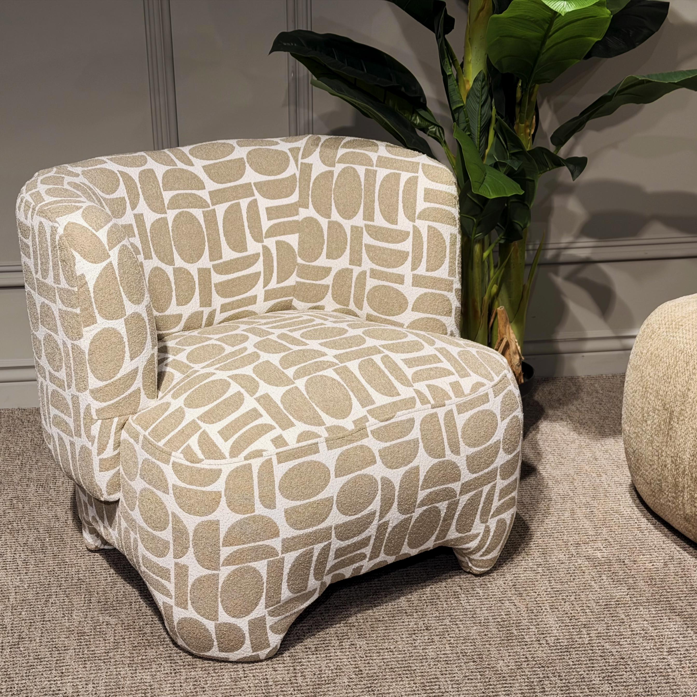 Кресло с подлокотниками Evan Beige Dots (16088)