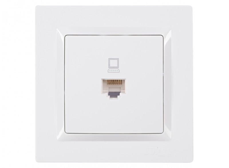 Розетка компьютерная Luxel JAZZ 9027 Белый (00000038443)