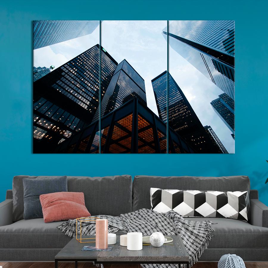 Картина город Красота стеклянных небоскрёбов 78x48 см (A811-3)