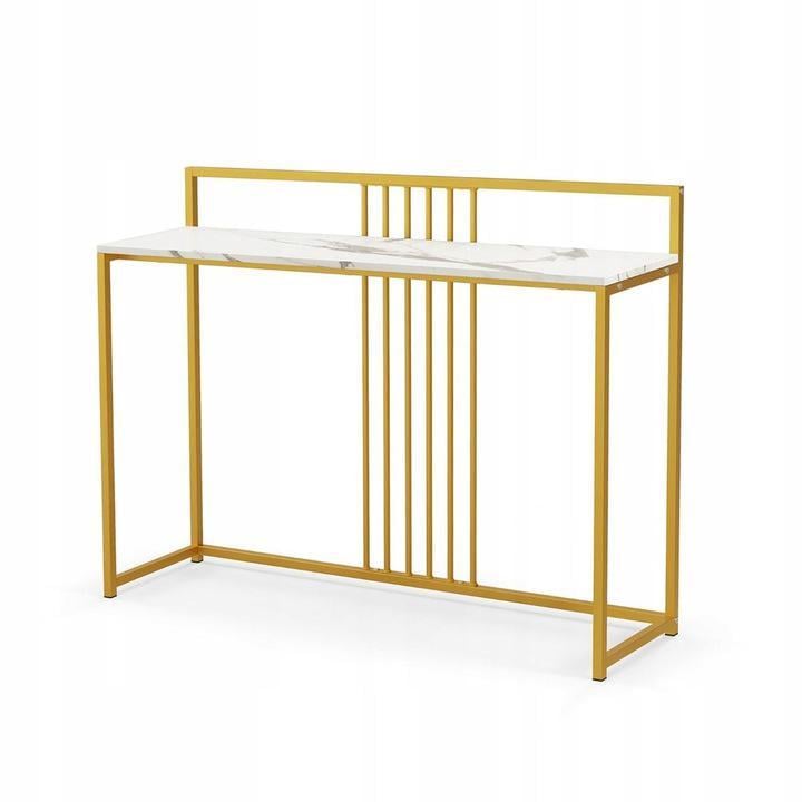 Столик консольный Costway с имитацией мрамора 120x32x89 см White (JV10982WH)