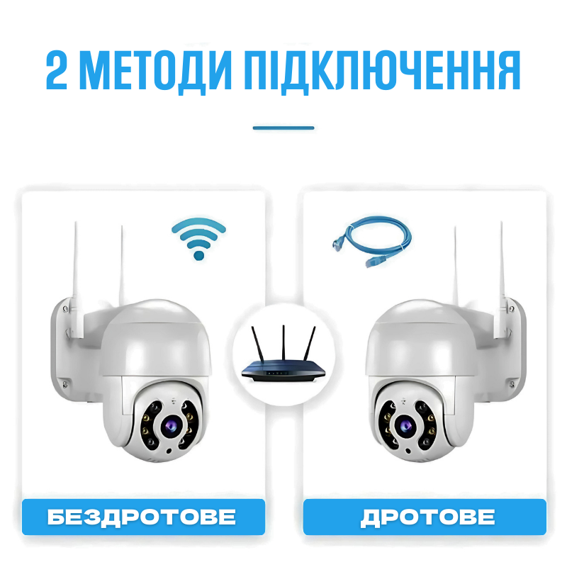 Камера вулична поворотна 4MP Wi-Fi IP водонепроникна з нічним баченням Білий (3058609996) - фото 7