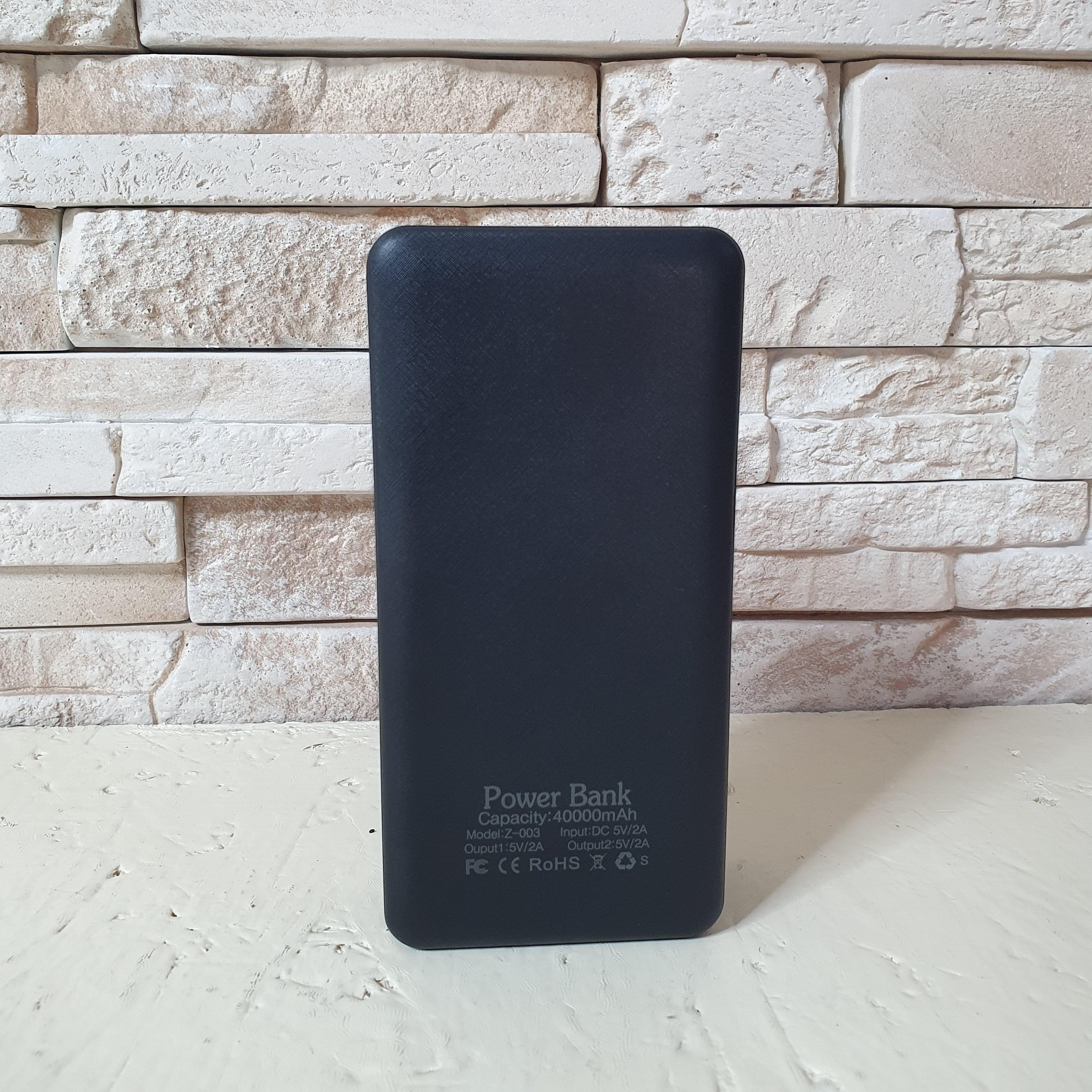 Аккумулятор внешний 40000 мАч Z-003-Black с быстрой зарядкой Power Bank с LED дисплем 2 USB -PBZB-40 - фото 7