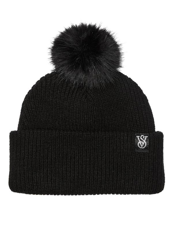 Шапка Victoria's Secret Bling Patch Pom Beanie Чорний (23180725)